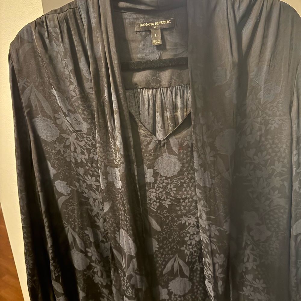 Banana Republic black Floral Blouse